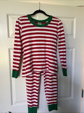 Hanna Andersson Adult Christmas Striped Long John PJ Set Red/White/Green
Size M
